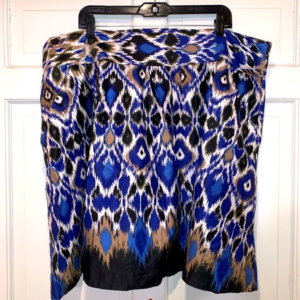 Plus Sized Ikat Tribal Print Skirt Sz 24W